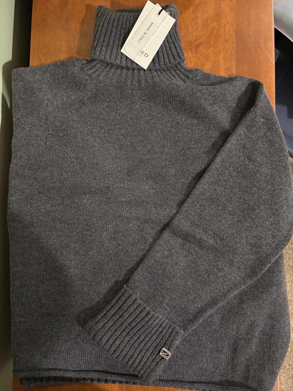 Naked Cashmere Women's Italian Cashmere Charcoal Gray Gia Turtleneck Sweater